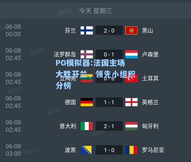 法国主场大胜芬兰，领先小组积分榜